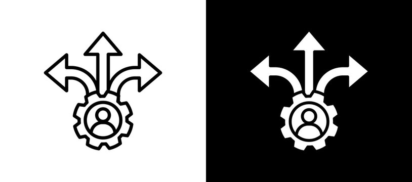 Decision Making whiteblack icon