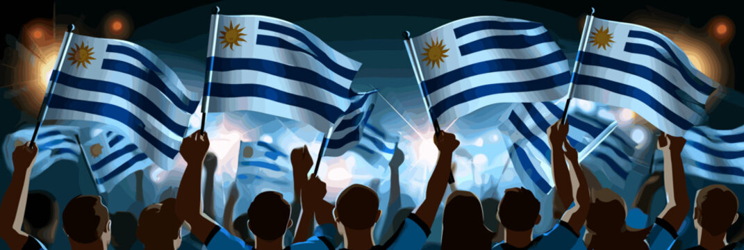Uruguay football banner. Uruguay national soccer or football background, wallpaper, background, poster. Fans of the national team.