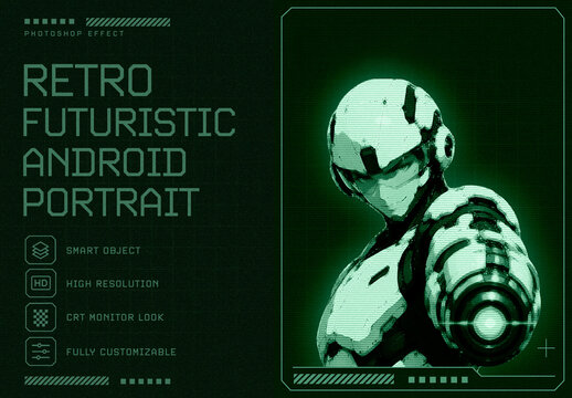 Retro Futuristic Android Portrait Photo Effect