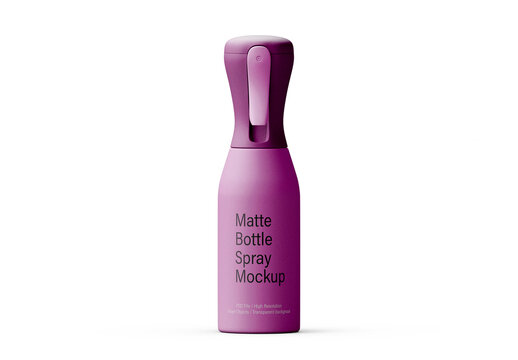Matte Spray Bottle Mockup with Transparent Background