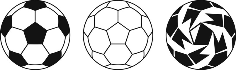 Black and white soccer ball icons © Mst. Taslima Akhter
