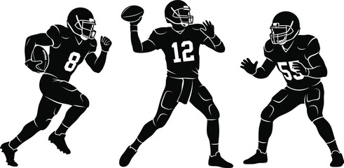 American football players running and throwing ball © Mst. Taslima Akhter
