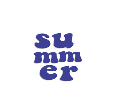 Summer Word Art - Bold Blue Text Illustration