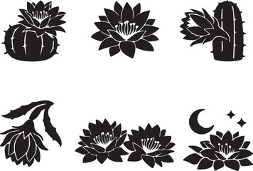 Obraz premium Midnight Bloom Icon – Vector Illustration