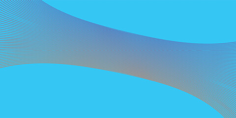 Obraz premium Abstract Curved Lines Vector Background with Orange-Purple Gradient on Blue Backdrop