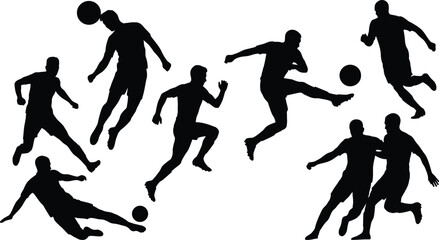 Black silhouettes of soccer players in action © Md. Musaddik Rahman
