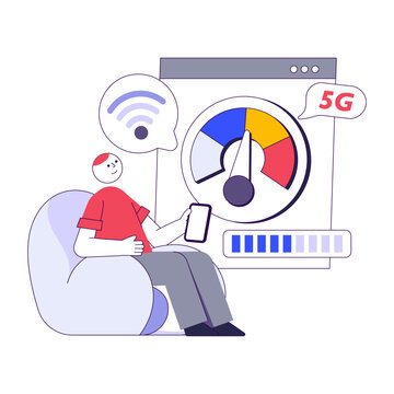 A creative design illustration of network speed test