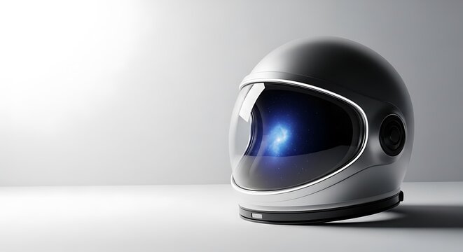 Astronaut helmet with blue visor.