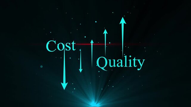 Business concept: reducing cost while increasing financial growth and optimization strategy, infographic animation for corporate presentations