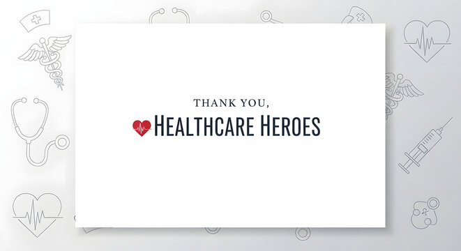 A heartfelt thank you note to Healthcare Heroes with a red heart