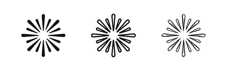Starburst or Radial Burst Icon Set for Emphasis and Attention © drawing lines