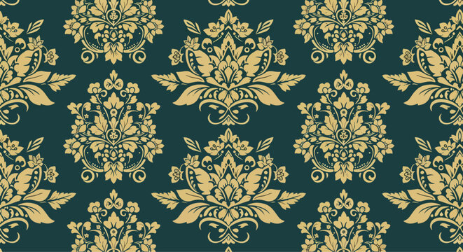 Vintage floral damask background with balanced composition and style