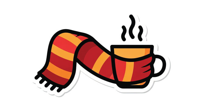 Hot Drink Cup with Scarf.