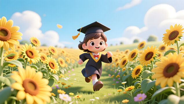 Graduation Season Sunflower Field Dream