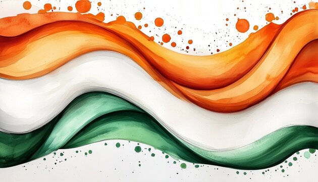 Artistic representation of the Indian flag in a waving motion.