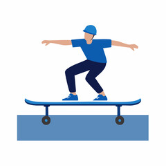 Fototapeta premium Skateboarder Performing Trick on Rail