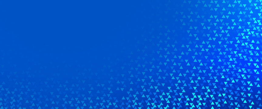 Neon blue triangle texture. Glowing arrow geometric background. Tech triangular mosaic pattern wallpaper. Fading shining arrow gradient for science poster, healthcare banner,
