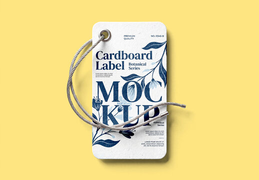 Paper Hang Tag Mockup with Cable Loop