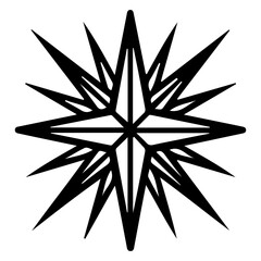 Obraz premium Black and White Star Icon, Minimal Outline Celestial Shape Vector Symbol Set