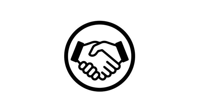 Clenched fists icon in a circular frame representing unity, strength, and solidarity in teamwork.