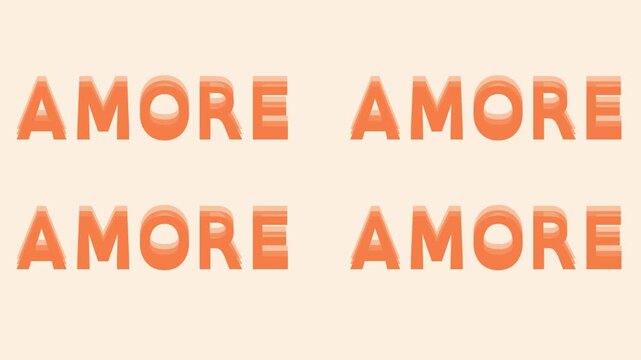 Peach and Orange AMORE Typography Animation