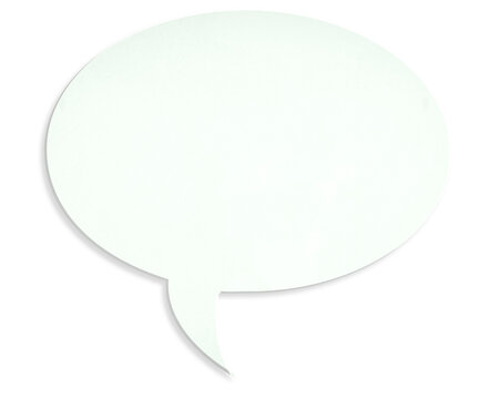 White speech bubble communicating idea with transparent background