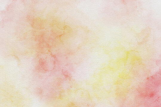 Watercolor abstract background with warm peach and coral tones. Soft artistic texture feels dreamy and elegant and perfect for invitations or creative design.