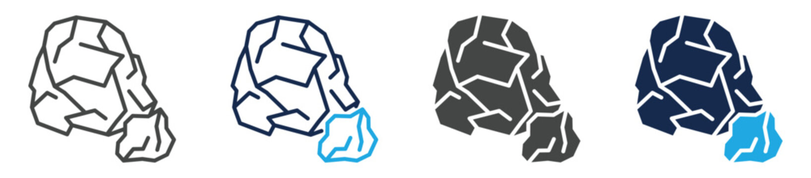 fluorite stone icon set multiple concept