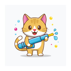 Fototapeta premium Cute cartoon dog with ball and bubbles