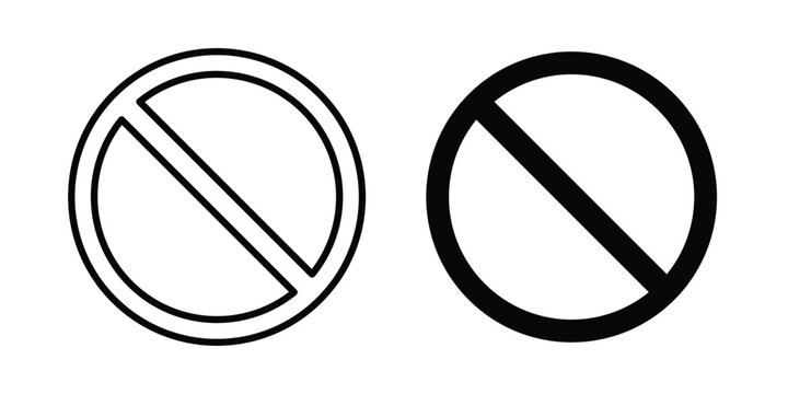 Forbidden icon modern line style, Solid filled vectors set