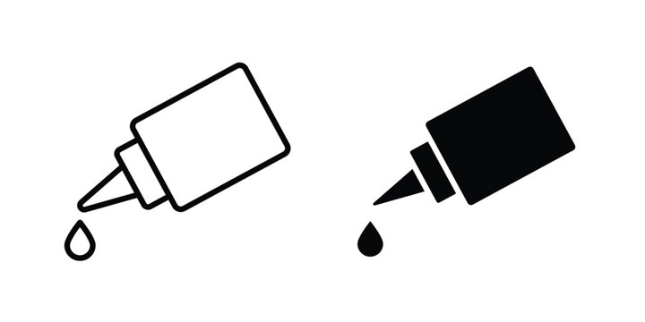 Glue icon modern line style, Solid filled vectors set