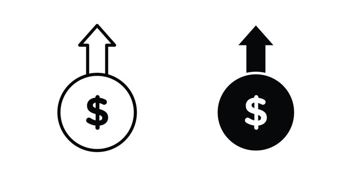 high cost icon modern line style, Solid filled vectors set