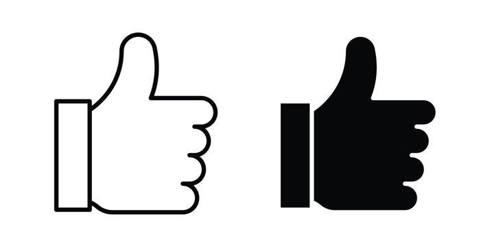 Like icon modern line style, Solid filled vectors set