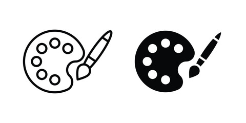 Paint icon modern line style, Solid filled vectors set © Vhj