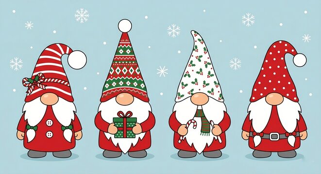 Nordic Christmas dwarfs with gift