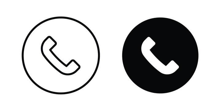 Phone call icon modern line style, Solid filled vectors set