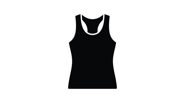 Sleeveless athletic tank top black silhouette tanktop