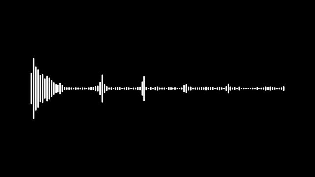 Spectrum audio-Podcast sound waves for online audio streaming, stylish spectrum motion for professional video editing and sound visualization, bright audio wave animation on black background
