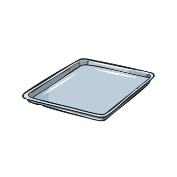 Empty Metallic Baking Sheet Tray for Cooking and Baking Kitchenware Illustration