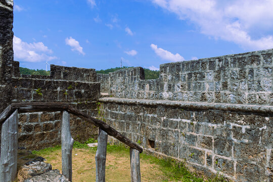Inside the ancient sturdy walls of a Spanish-era fort. Fuerza San Andres, Romblon Island, Philippines