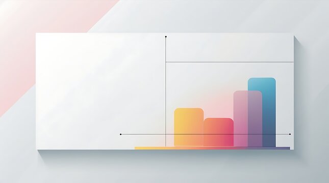 Minimalist presentation slide with colorful bar graph and empty space.