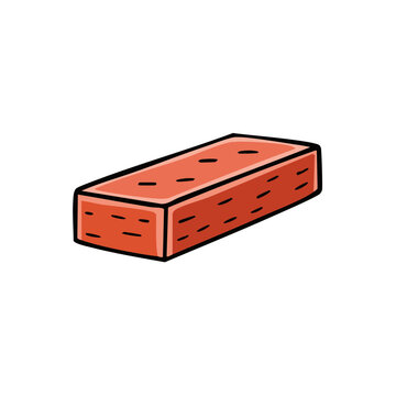 Red Brick Construction Material Element Simple Illustration Isolated on White
