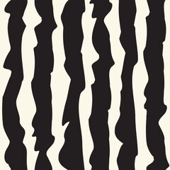Black Abstract Stripes  Decorative seamless pattern. Repeating background. Tileable wallpaper print. © MalyskaStudio