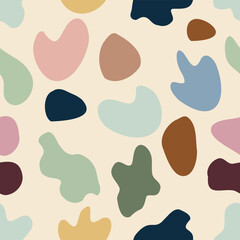 Abstract Colorful Stains  Decorative seamless pattern. Repeating background. Tileable wallpaper print. © MalyskaStudio