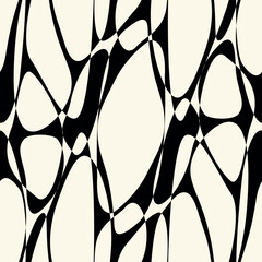 Abstract Wavy Shapes  Decorative seamless pattern. Repeating background. Tileable wallpaper print. © MalyskaStudio
