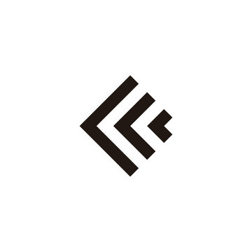 Letter C arrow, square geometric symbol simple logo vector