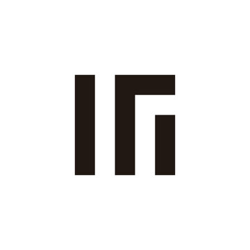 Letter m and r square, stripe geometric symbol simple logo vector
