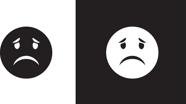 Crying sad tears outline emoji icon