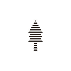 Fototapeta premium Tree, pines lines geometric symbol simple logo vector