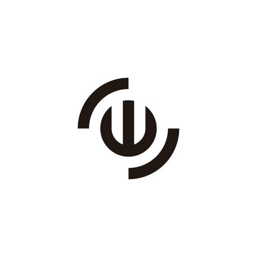 Letter S and w circle geometric symbol simple logo vector
